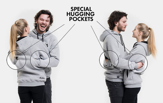 虐汪新神器:情侶“擁抱連帽衫”